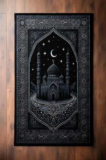 Luxury Plush Prayer Mat - Mosque Design Muslim Rug