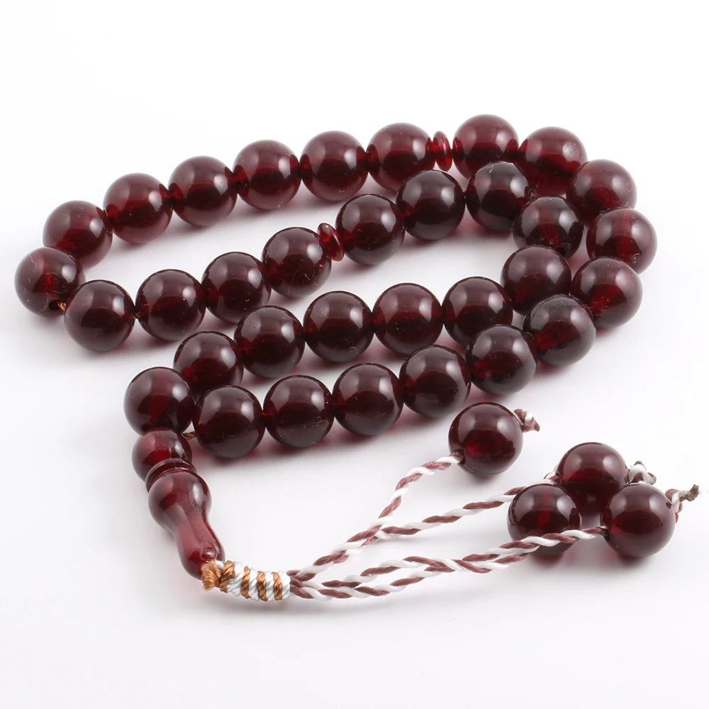 12mm Natural Red & Green Stone Islamic Prayer Beads