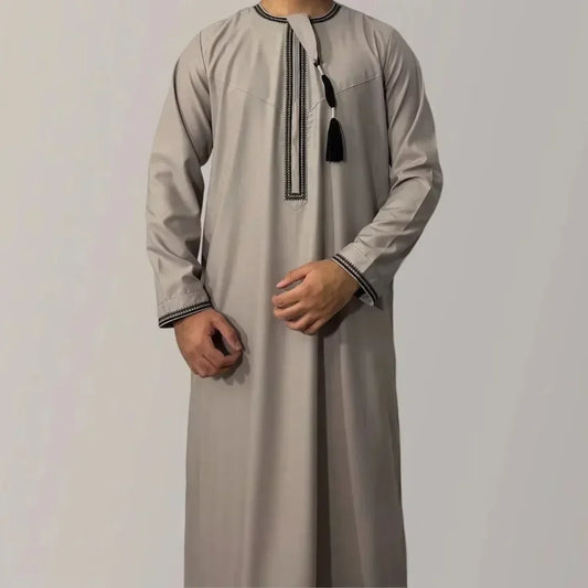 Men's Long Sleeve Islamic Dress Abaya - Arabic Jubba Thobe & Kaftan Robe