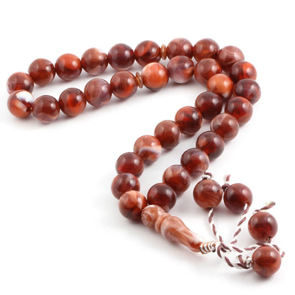 12mm Natural Red & Green Stone Islamic Prayer Beads