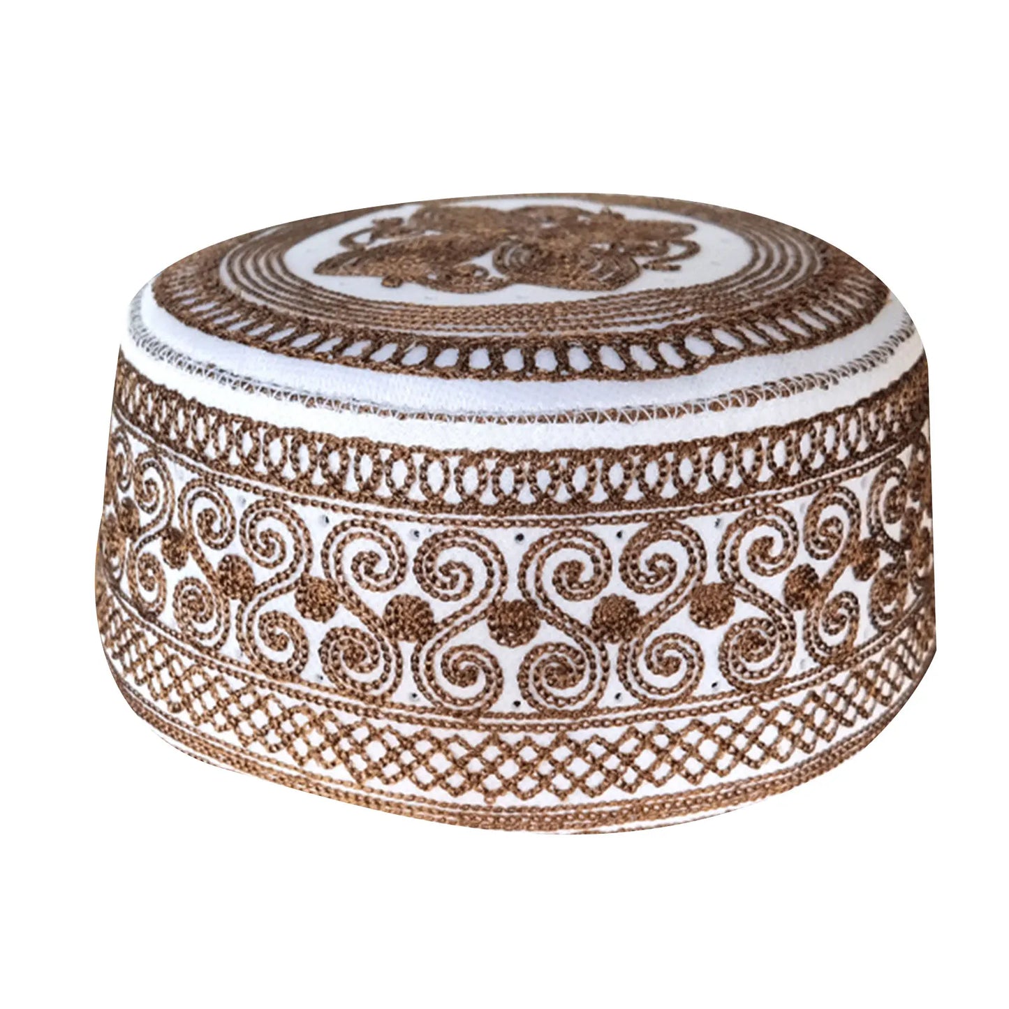 Traditional Embroidered Kufi Hat for Men - Islamic Prayer Cap