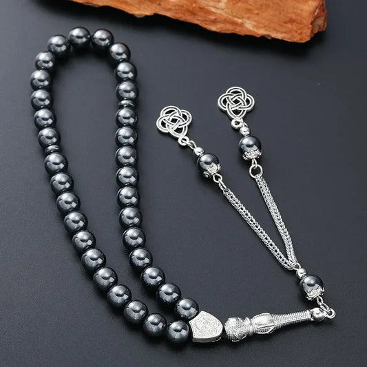 Black Gallstone Muslim Prayer Beads - 33 Counts For Unisex