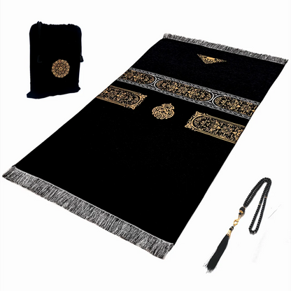 Muslim Travel Prayer Mat Set with Beads & Gift Bag