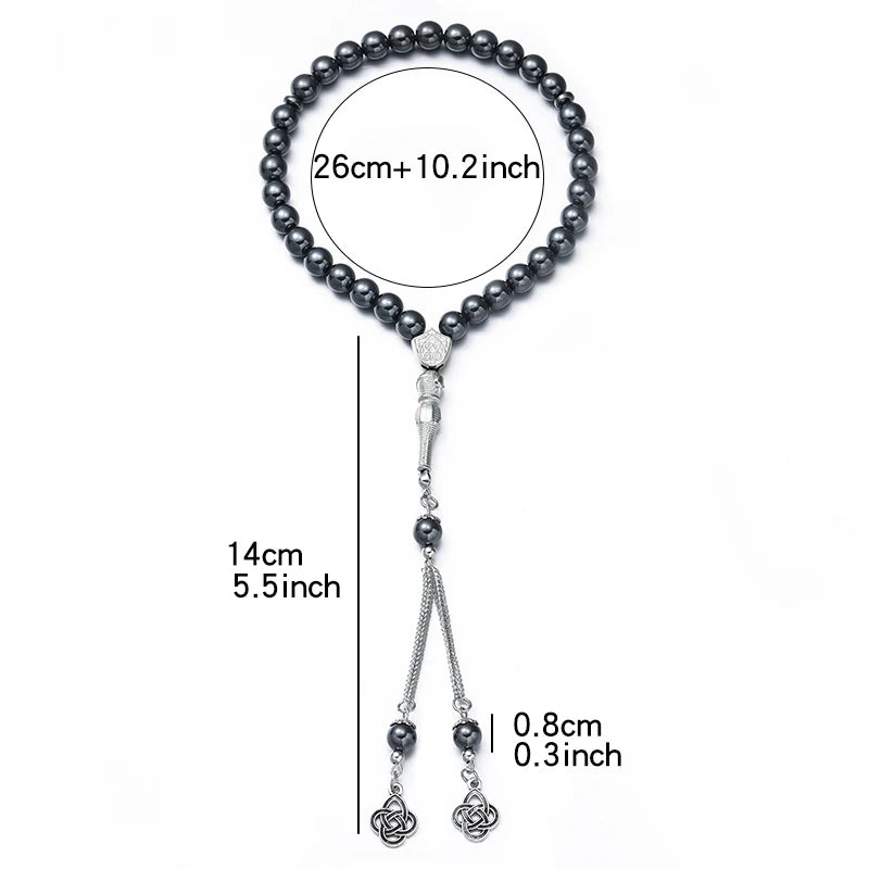 Black Gallstone Muslim Prayer Beads - 33 Counts For Unisex