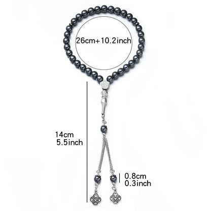 Black Gallstone Muslim Prayer Beads - 33 Counts For Unisex