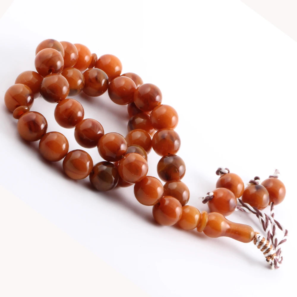 12mm Natural Red & Green Stone Islamic Prayer Beads