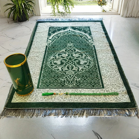 Prayer Mat Set - Includes Beads & Travel Cylinder Gift Box