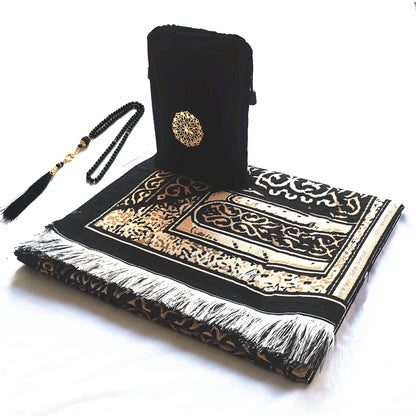 Muslim Travel Prayer Mat Set with Beads & Gift Bag