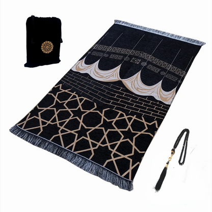 Muslim Travel Prayer Mat Set with Beads & Gift Bag