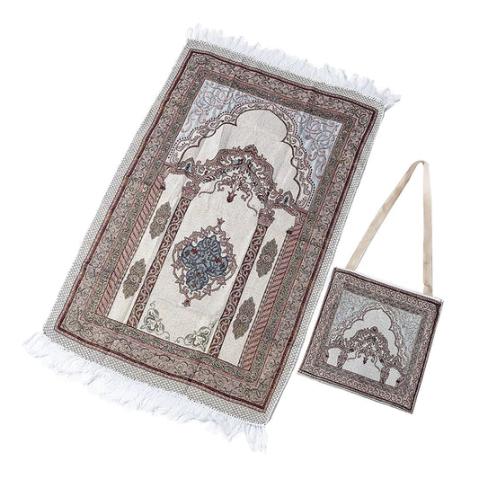 Lightweight Prayer Mat with Bag - Elegant Cotton Carpet